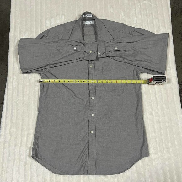 Vintage Christian Dior Chemise Button Up Shirt Gray Check Collar 15.5 Neck 34/35 - Picture 3 of 8